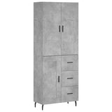 Highboard Concrete Grey 69.5x34x180 cm Engineered Wood 3196031