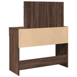 Dressing Table with LED Brown Oak 100x40x120 cm 848212