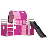 Bunk Bed without Mattress with Slide and Curtains Pink 90x190 cm Single 3284157