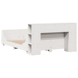 Bed Frame without Mattress White 135x190 cm Double Solid Wood Pine 3323777