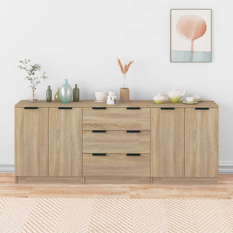 3 Piece Sideboards Sonoma Oak Engineered Wood 3115782