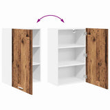 Hanging Cabinet with Storage Old Wood and White 50 x 31 x 80 cm 884272