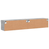 TV Cabinets with LED Lights 2 pcs Concrete Grey 80x30x30 cm 837148