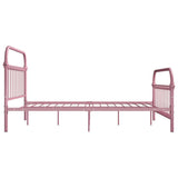 284512 Bed Frame without Mattress Pink Metal 120x200 cm