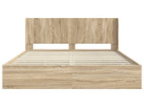 Bed Frame with Storage and Headboard Sonoma Oak 120 x 190 cm 3413967