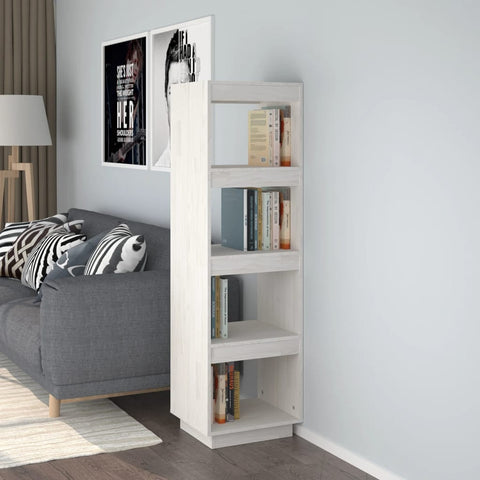 Book Cabinet/Room Divider White 40x35x135 cm Solid Pinewood 810850