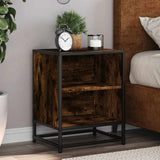 Bedside Cabinets 2 pcs Smoked Oak 40x31x50 cm Engineered Wood and Metal 848704