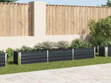 Garden Raised Bed Galvanised Steel 240x40x45 cm Anthracite 47047