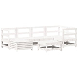 7 Piece Garden Sofa Set White Solid Wood Pine 3250909