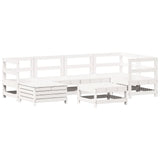 7 Piece Garden Sofa Set White Solid Wood Pine 3250909