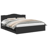 Bed Frame with Drawer Black 200 x 200 cm Engineer Wood 3412971