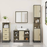 3 Piece Bathroom Furniture Set Sonoma Oak Engineered Wood 3301031