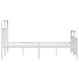 Metal Bed Frame without Mattress with Footboard White 135x190cm 353701