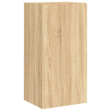 4 Piece TV Wall Units with LED Sonoma Oak Engineered Wood 3216820