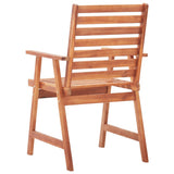 Outdoor Chair Set of 8 Brown Solid Acacia Wood Standard 3078319
