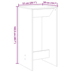 ZNTS Bar Table Grey Sonoma 51x50x103.5 cm Engineered Wood 854423