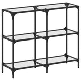 Console Table with Transparent Glass Top 98x30x81 cm Steel 846028