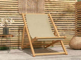Beach Chair Beige Solid Teak Wood 42032663