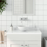 Bathroom Sink Ceramic Matt White Round 146976