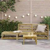 Garden Sofa with Footstool 2-Seater Impregnated Wood Pine 837976