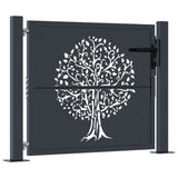 Garden Gate Anthracite 105x105 cm Steel Tree Design 153155