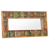 Mirror with Buddha Cladding 110x50 cm Solid Reclaimed Wood 321816