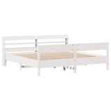 Bed Frame without Mattress White 180x200 cm Super King Solid Wood Pine 3306919