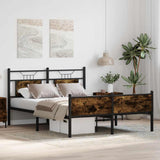 Bed Frame without Mattress Smoked Oak 140x200 cm Engineered Wood 4106927