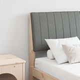 Upholstered Headboard Dark Grey 140 cm Solid Pine Wood 879395