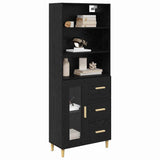 Highboard Black Oak 69.5 x 32.5 x 180 cm Engineered Wood 3416209