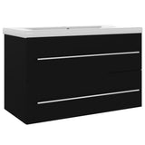 Sink Cabinet with Built-in Basin Black Engineered Wood 3099051