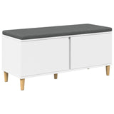 Hall Bench White 100 x 38 x 46 cm Engineered Wood and Fabric 891536