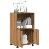 Rolling Cabinet Artisian Oak 55x40x91 cm Engineered Wood 853190