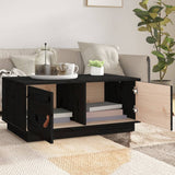 Coffee Table Black 80x50x35 cm Solid Wood Pine 818254