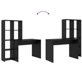 Desk with Shelf Black Oak 138.5 x 55 x 143 cm Engineered Wood 3337250
