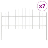 Garden Fence White 1190 x 75 cm Powder-Coated Steel 3360166