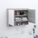 Bathroom Mirror Cabinet 80x15x60 cm MDF Concrete Grey 331535