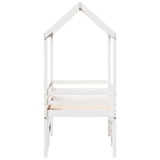 High Sleeper Bed without Mattress White 90x190 cm Single Solid Wood Pine 3282139