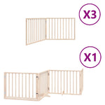 Dog Gate with Door Foldable 10 Panels 800 cm Poplar Wood 3155555