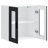 Kitchen Wall Cabinet with Glass Door Porto Black 854148