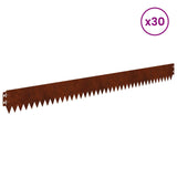Lawn Edging 30 pcs 103 x 10 cm Steel Rusty 8008446