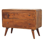 2 Drawer Curved Chestnut Chest IN3410