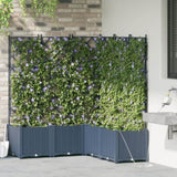 Garden Planter 5 pcs Grey 120 x 120 x 142 cm Plastic 42002879