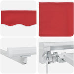 Retractable Awning Manual Red 400x200 cm Fabric 3329889