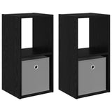 Bedside Table with Drawer 2 pcs Black Oak 30.5 x 27 x 59.5 cm 8000615