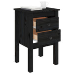 Bedside Cabinets 2 pcs Black 40x35x61.5 cm Solid Wood Pine 813698