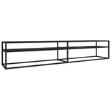 TV Cabinet Black Marble 220x40x40.5 cm Tempered Glass 331733