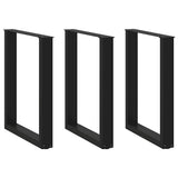 Dining Table Legs U-Shaped 3 pcs Black 70x cm Steel 4013200
