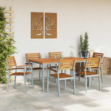 Garden Dining Set 7 pcs Grey Solid Acacia Wood 3284408