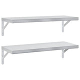 Wall Shelves 2 pcs 75x30 cm Silver Stainless Steel 3214506